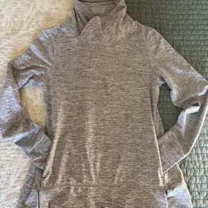 Apana Heather Gray Cowl Neck Yoga Top